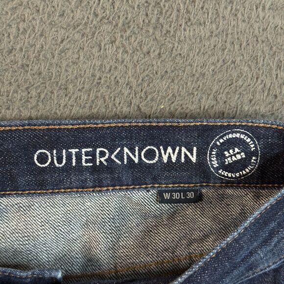 Outerknown SEA Jeans Mens 30x30 Blue Local Straight Fit Selvedge Dark Wash Denim - Picture 5 of 16
